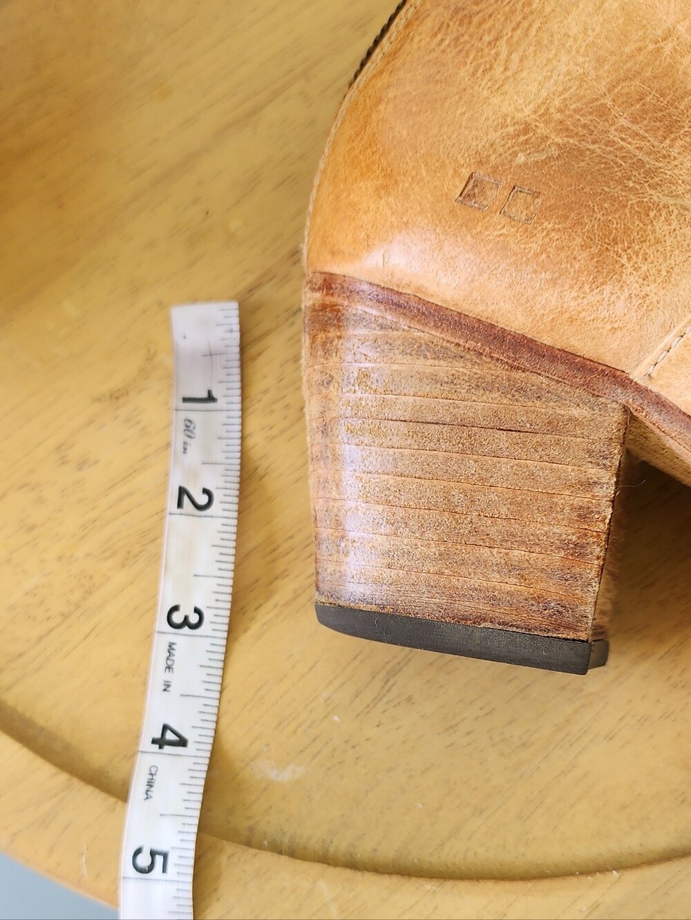 Bed Stu Trough Tan Leather Cutout Block Heel Booties - Picture 13 of 13